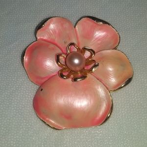 Kramer Brooch Enameled Flower Vintage